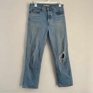 Levi’s wedgie straight light wash jeans high rise denim